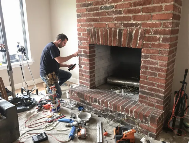 Bristol Chimney Sweep specialist finalizing chimney liner service in Bristol, CT