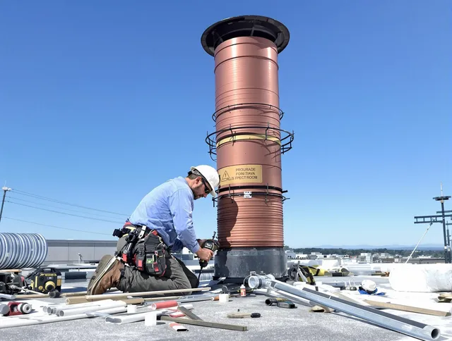 Installed chimney liner by Bristol Chimney Sweep in Bristol, CT