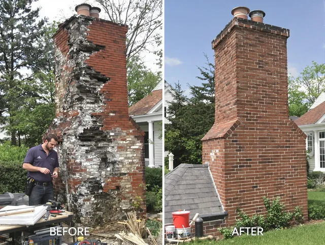 Bristol Chimney Sweep performing a full chimney restoration in Bristol, CT