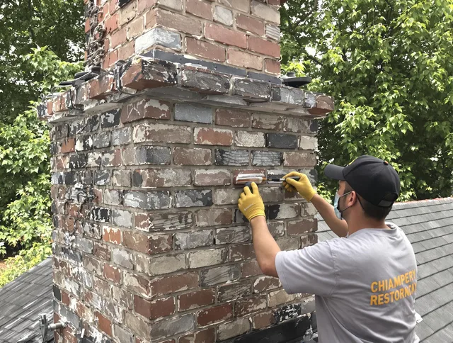 In-progress chimney restoration by Bristol Chimney Sweep in Bristol, CT