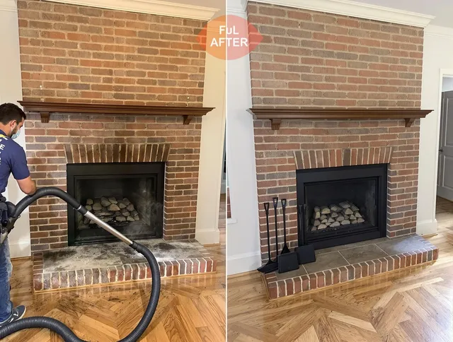 Bristol Chimney Sweep carefully sanitizing a fireplace in Bristol, CT