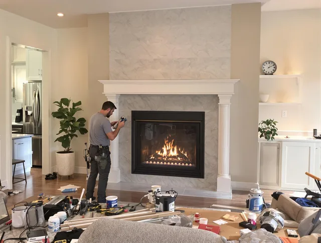 Newly installed fireplace by Bristol Chimney Sweep in Bristol, CT