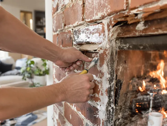 Routine fireplace repair by Bristol Chimney Sweep in Bristol, CT
